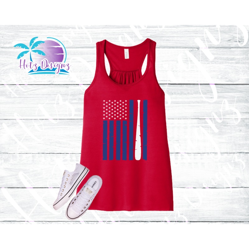 Baseball American Flag Women’s Tank Top