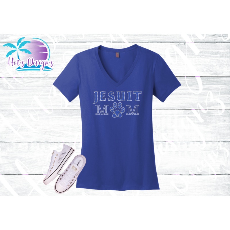Jesuit Mom Rhinestone Paw Top|XS|S|M|L|XL|2XL|3XL|4XL