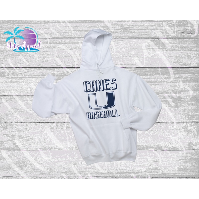 PHU Canes Baseball Hoodie|Youth S|Youth M|Youth L|Youth XL|Adult S|Adult M|Adult L|Adult XL|Adult 2XL|Adult 3XL