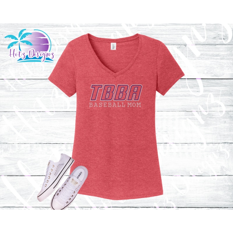 TBBA Baseball Logo Rhinestone Tank Top / Shirt (2 Color Options)