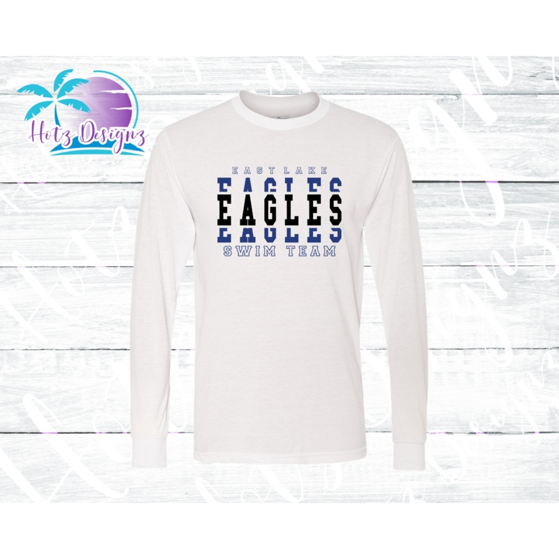 ELHS Swim Eagles Stacked Long Sleeve Unisex Tee