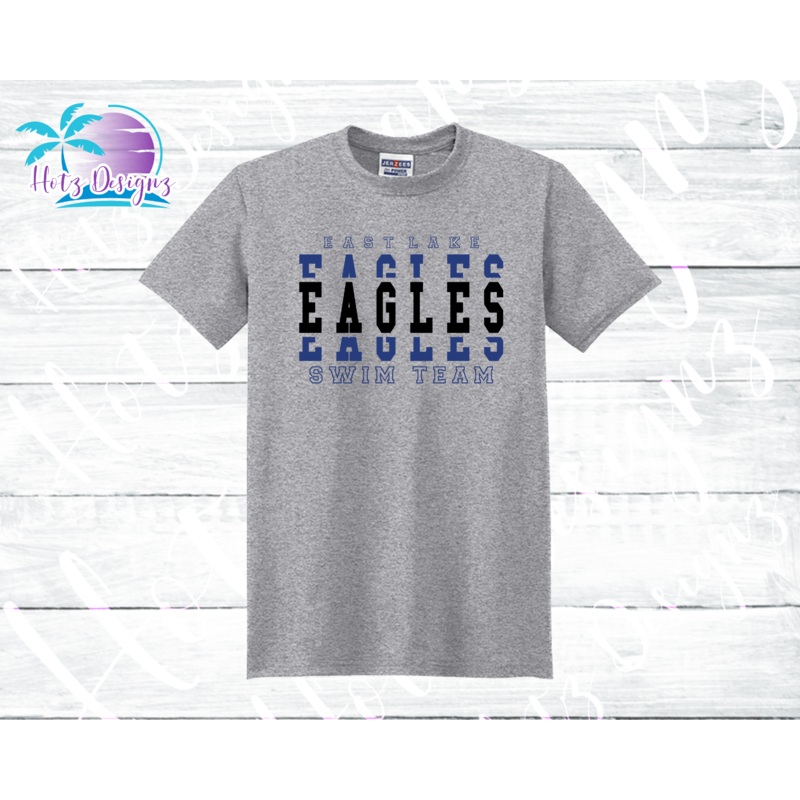 ELHS Swim Eagles Stacked Unisex Tee (2 Color Options)