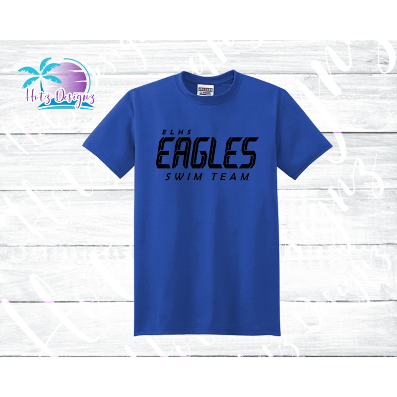 ELHS Swim Eagles Unisex Tee|S|M|L|XL|2XL|3XL|Royal|Athletic Heather