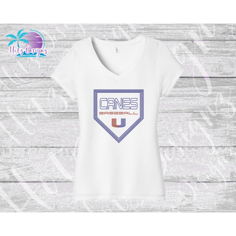 PHU BB 22 Canes Homeplate Rhinestone Shirt (2 Color Options)