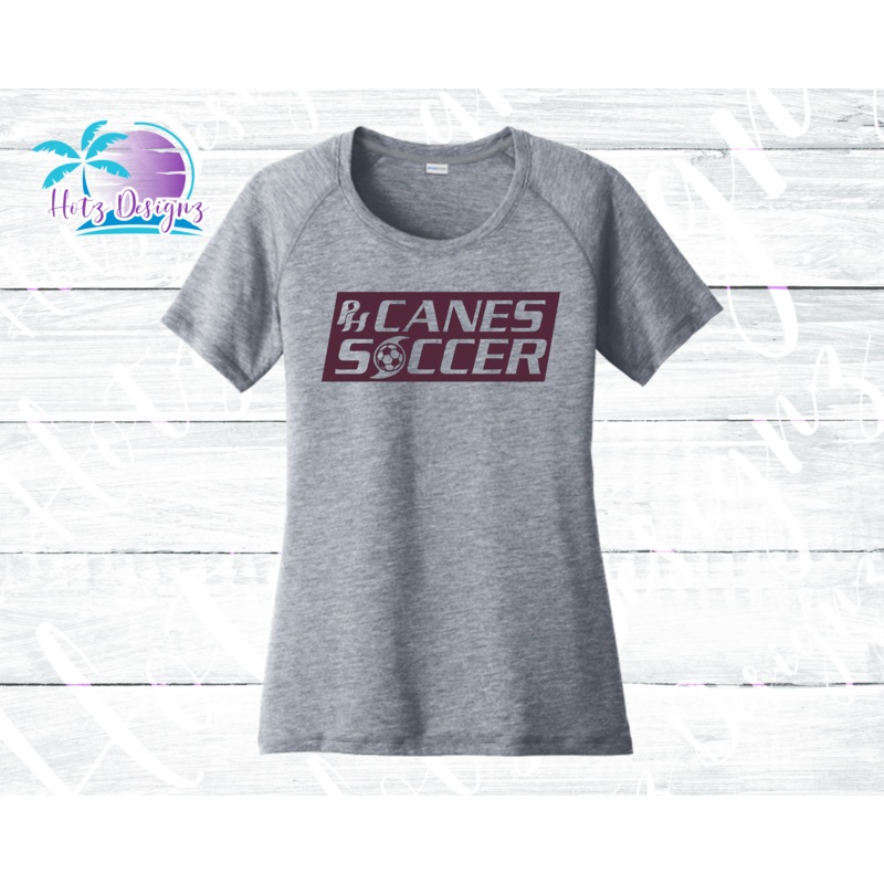 PHU Soccer Canes PH Ladies’ Tri-Blend Scoop Navy Tee