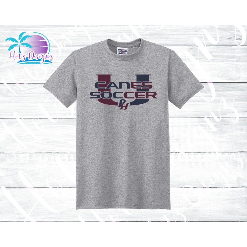 PHU Soccer Canes U Unisex Grey Tee