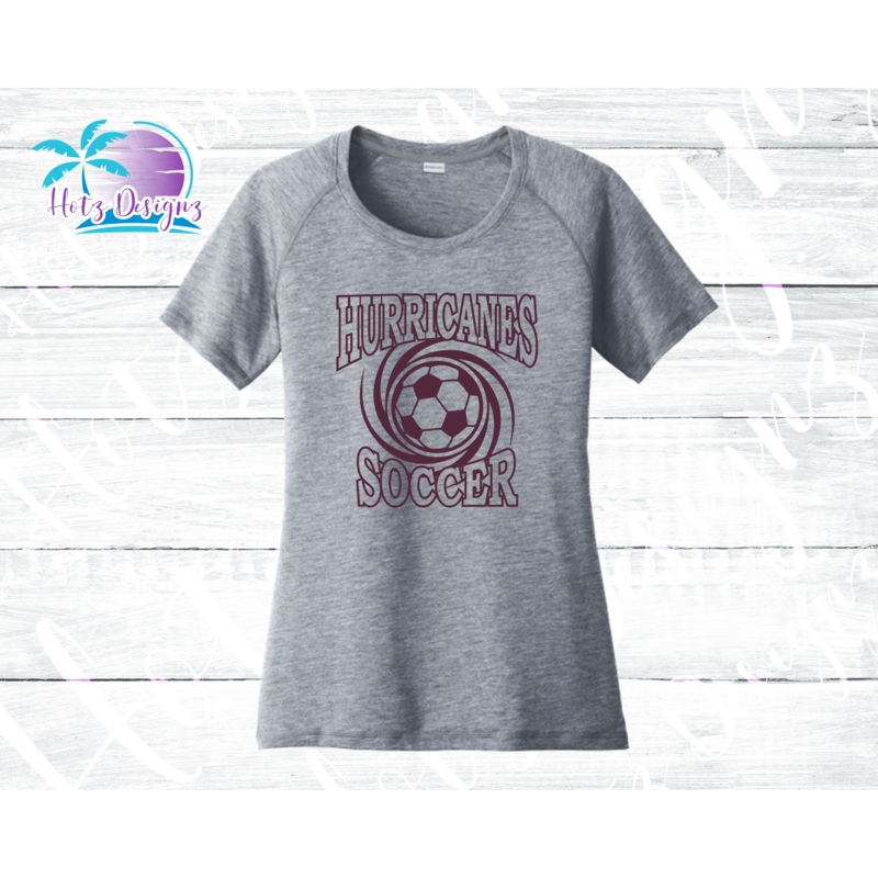 PHU Soccer Hurricanes Ladies’ Tri-Blend Scoop Navy Tee