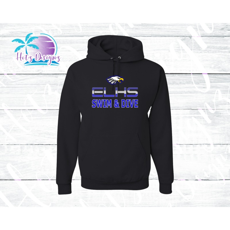 ELHS Swim & Dive Team Hoodie|Adult S|Adult M|Adult L|Adult XL|Adult 2XL|Adult 3XL