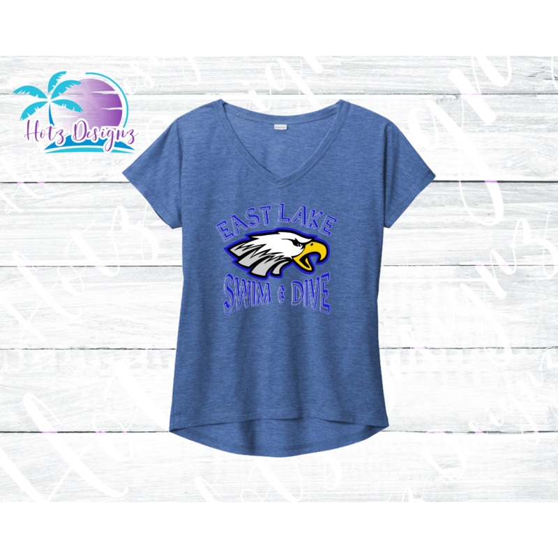ELHS Swim & Dive Tri-Blend Ladies V Neck