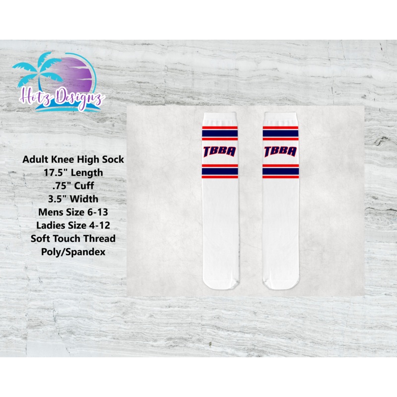 TBBA Baseball Knee High Sock (2 design options)