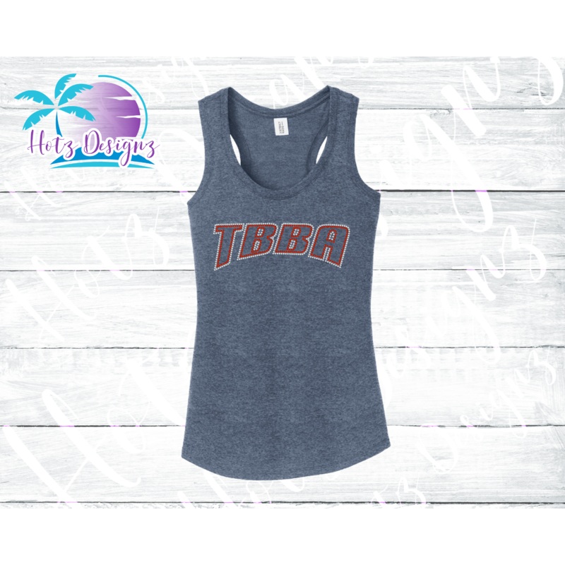 TBBA Ladies’ Rhinestone Tank Top / Shirt (2 Color Options)