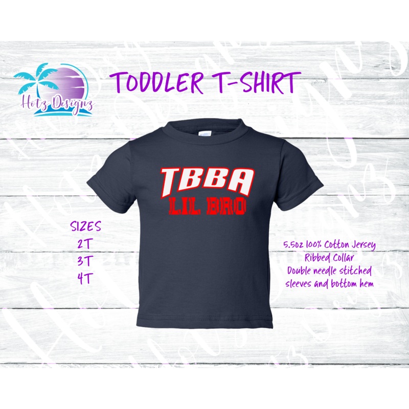 TBBA Lil Bro Toddler Shirt|2T|3T|4T|Navy|Red