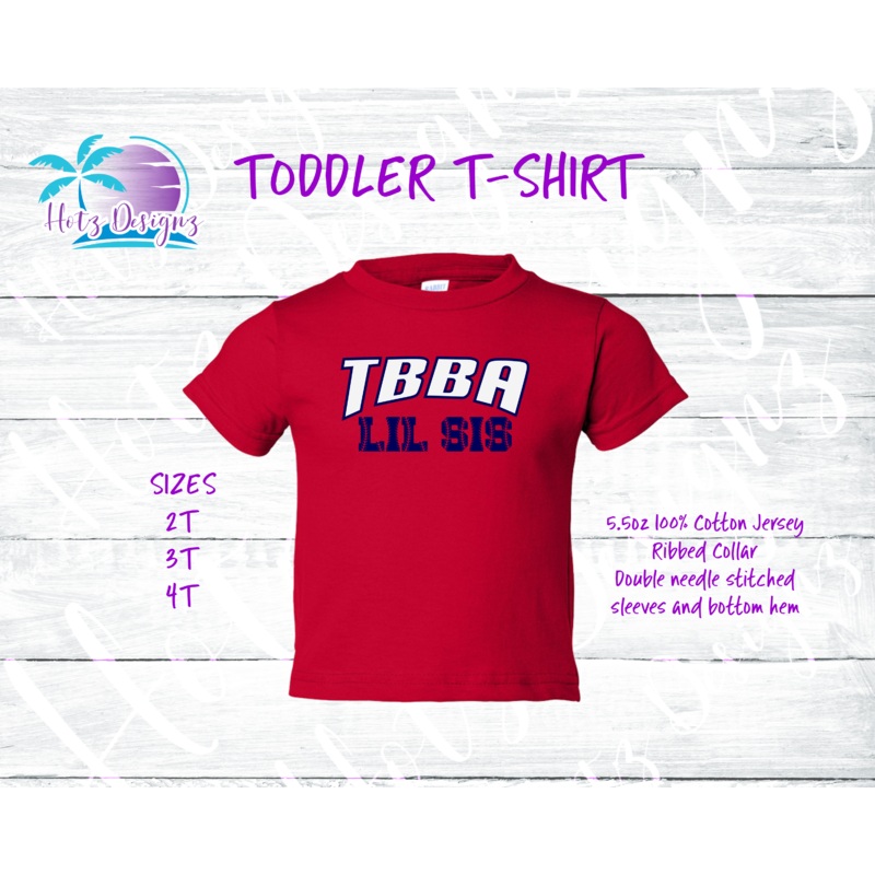 TBBA Lil Sis Toddler Shirt|2T|3T|4T|Red|Navy