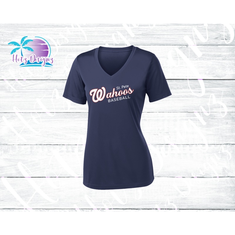 Wahoos Ladies Dri-Fit V-Neck Shirt (3 Color Options)