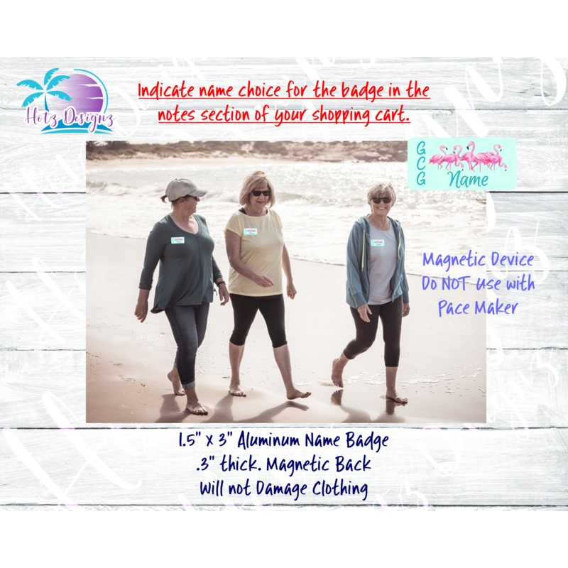 Gulf Coast Gals Name Tag|Magnetic Back|Pin Clasp Back