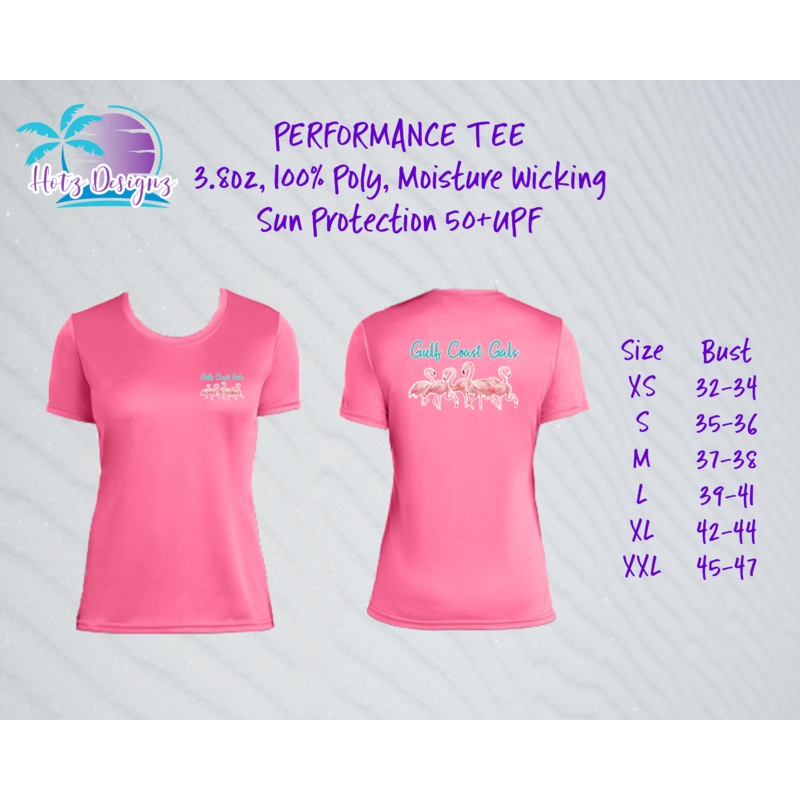 Gulf Coast Gals  Ladies’  UPF Performance Tee (7 Color Choices)