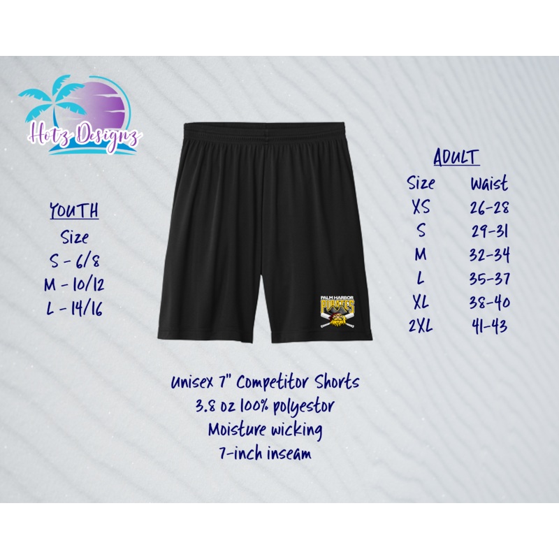 PHP Unisex Shorts Adult & Youth (2 color choices)