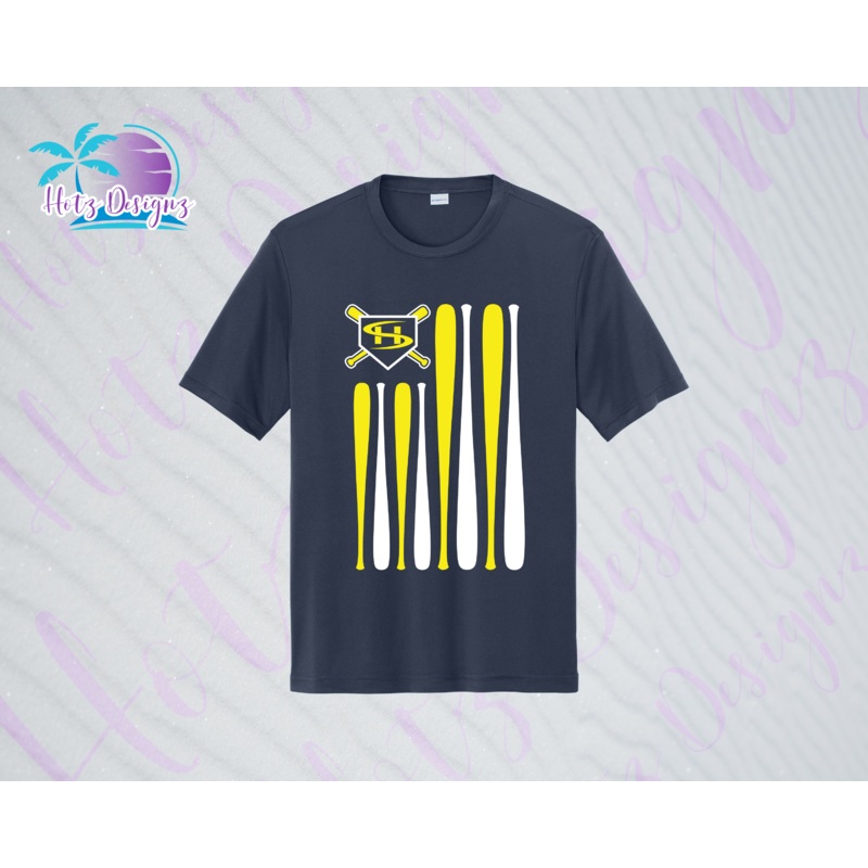 SHLL BSBL Flag YOUTH Dri Fit Tee  (Navy, Royal, Orange, Cardinal, Purple)