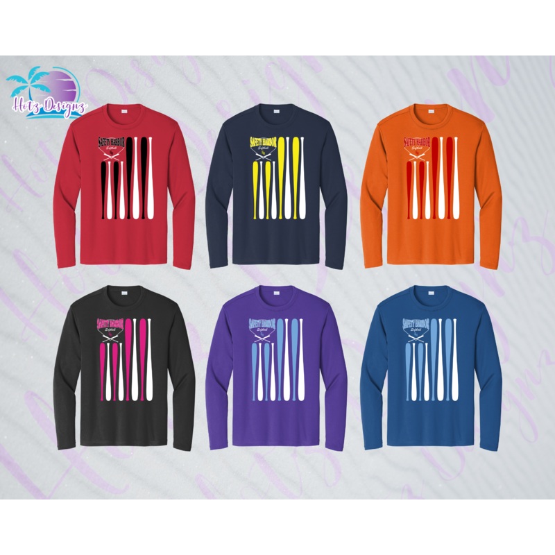 SHLL SFTBL Flag Unisex Dri Fit Long Sleeve Tee (6 color options)