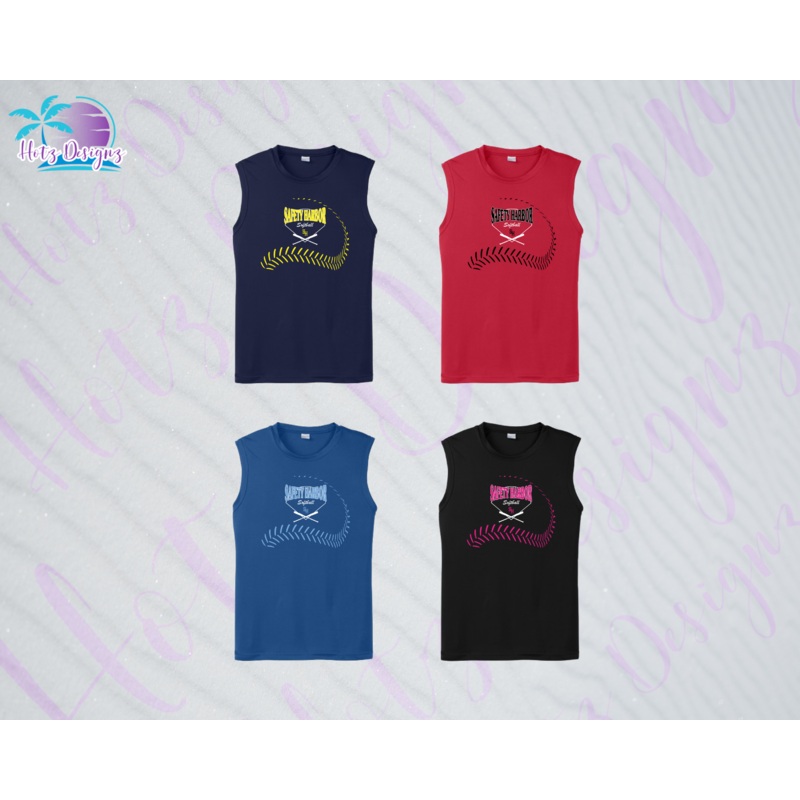SHLL SFTBL Laces Unisex Dri Fit Sleeveless Tee (Navy, Red, Royal, Black)