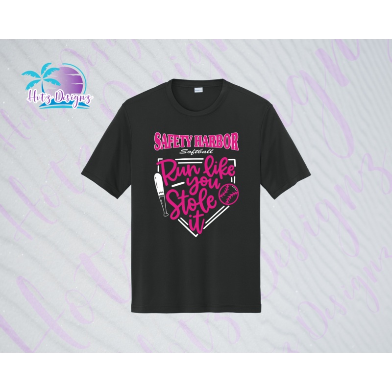 SHLL SFTBL  Stole It YOUTH Dri Fit Tee (Black, Teal, Hot Pink, Charcoal)
