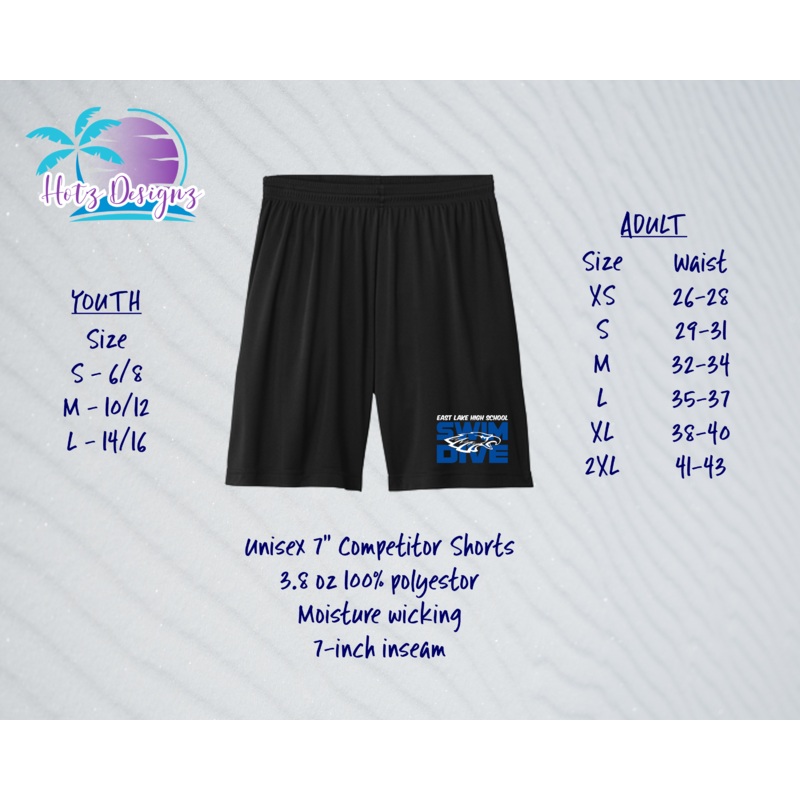 ELHS 25 Swim & Dive Unisex & Ladies Shorts