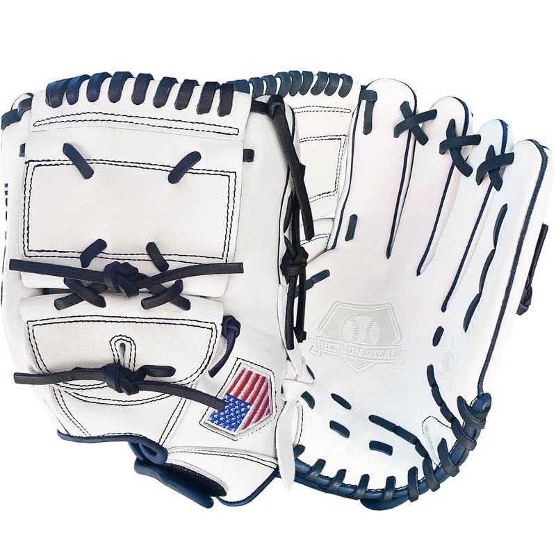 12 – White with Navy Laces – Two Piece Closed Web