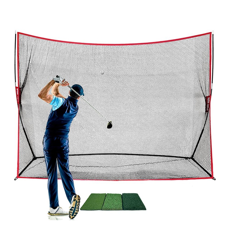 Heavy Duty 10×7 Golf Hitting Net & Mat – Perfect Golf Practice Net. Use Indoor, Outdoor, Garage, Backyard, Or In Any Open Field
