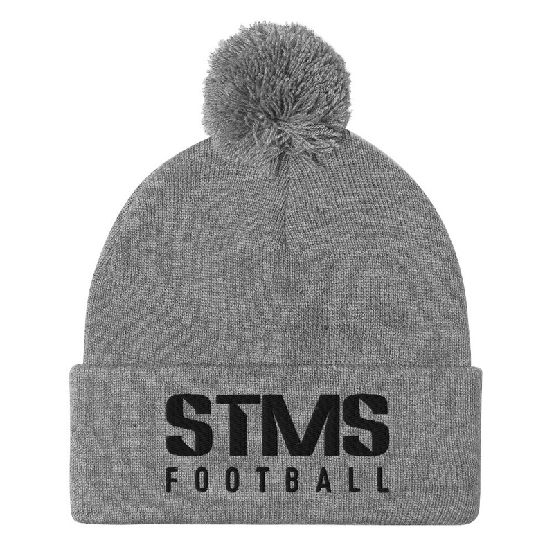 STMS Football Pom-Pom Beanie|Black|Dark Heather Grey/ Black|Dark Heather Grey|Heather Grey
