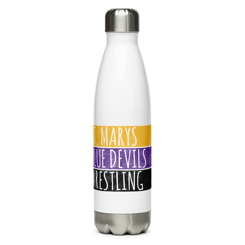 St. Marys High School Wrestling Blue Devils Stainless Steel Water Bottle