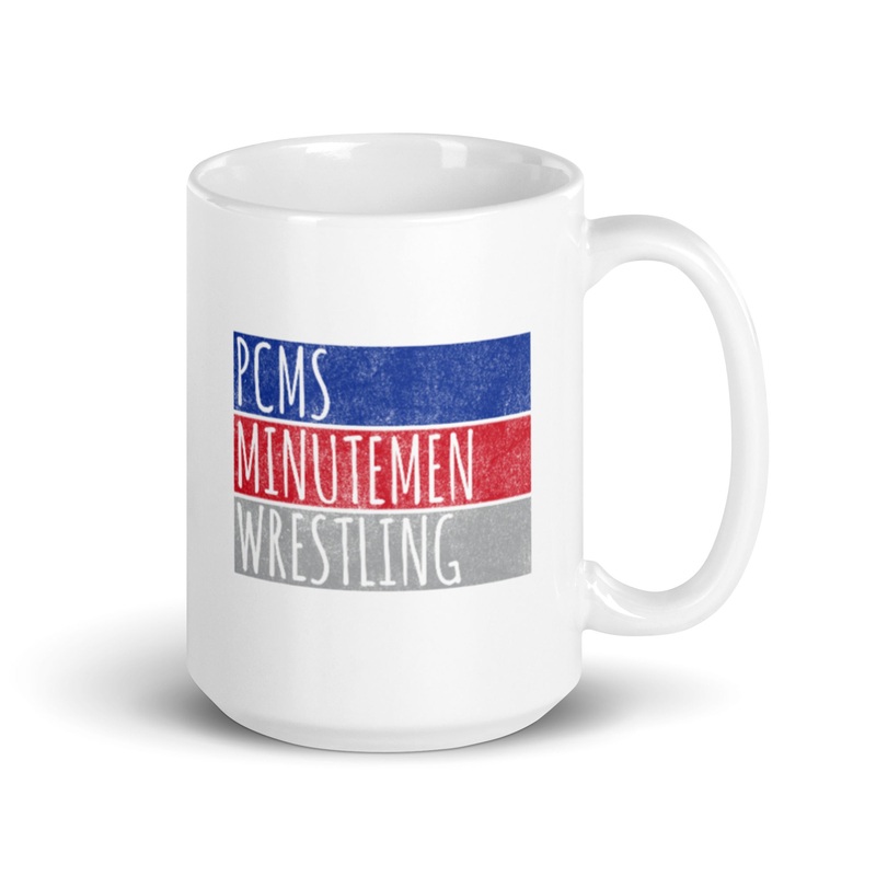 St. Marys High School Wrestling Minutemen White glossy mug