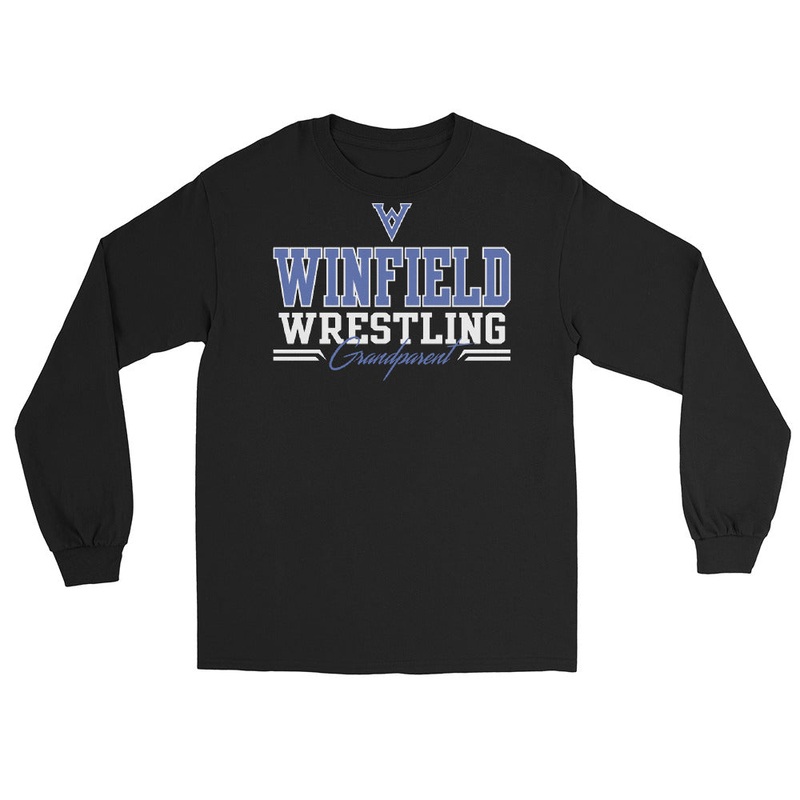 Winfield Wrestling Grandparent Black Mens Long Sleeve Shirt