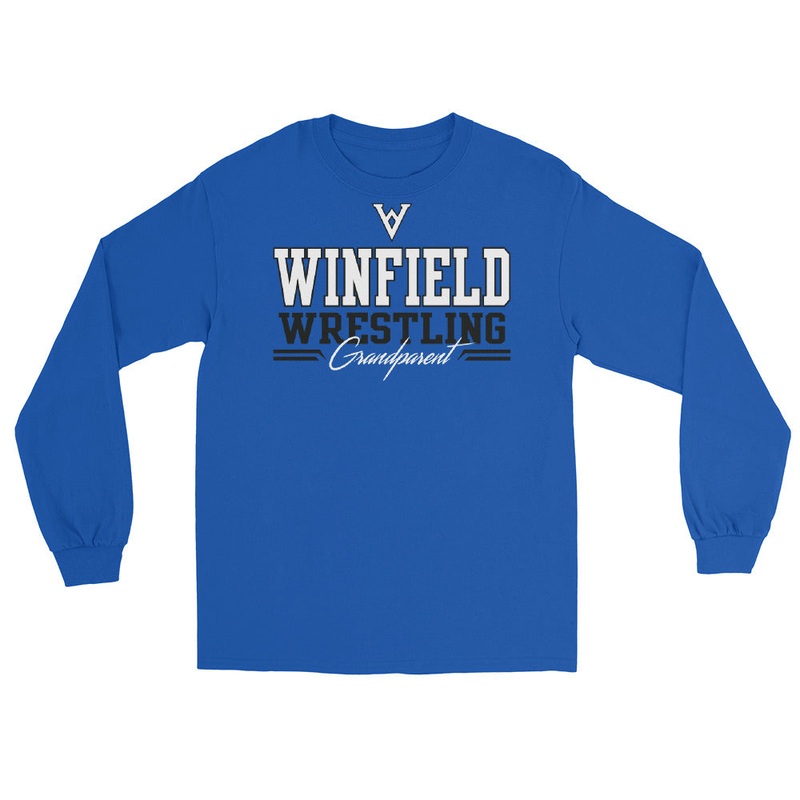 Winfield Wrestling Grandparent Royal Mens Long Sleeve Shirt