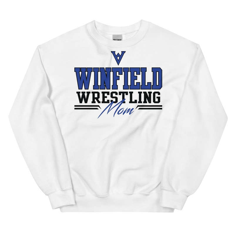 Winfield Wrestling Mom White Unisex Sweatshirt