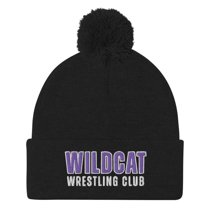 Wildcat Wrestling Club (Louisburg) Pom-Pom Beanie