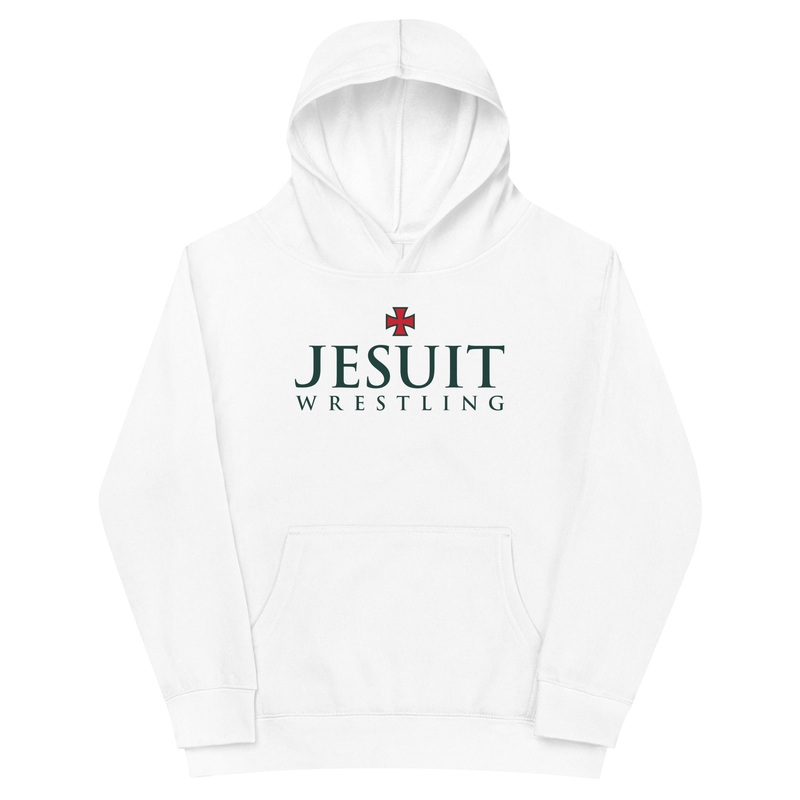 Strake Jesuit Wrestling White Kids Fleece Hoodie