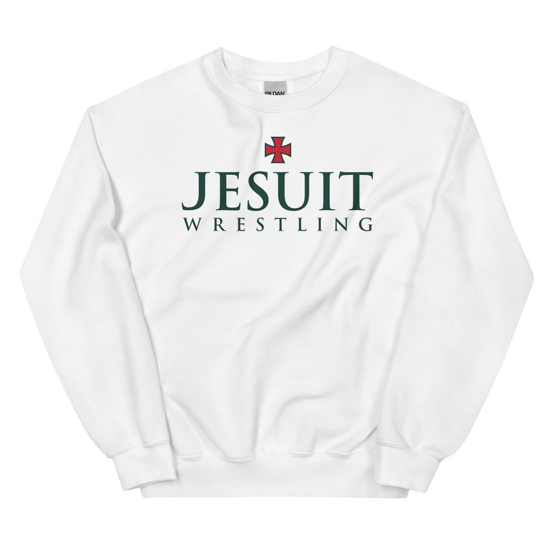 Strake Jesuit Wrestling White Unisex Crew Neck Sweatshirt