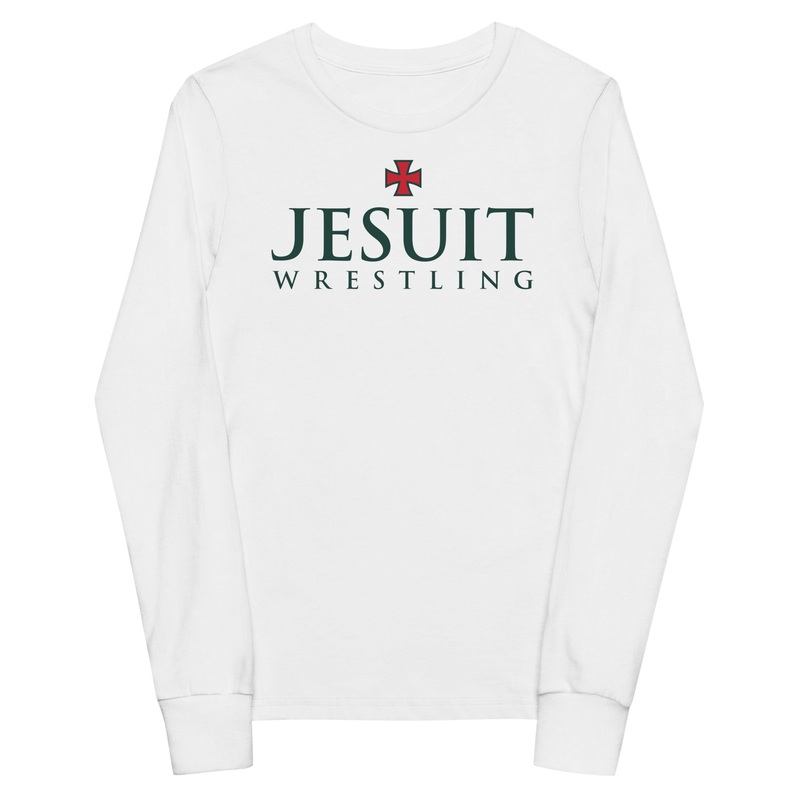 Strake Jesuit Wrestling White Youth Long Sleeve Tee