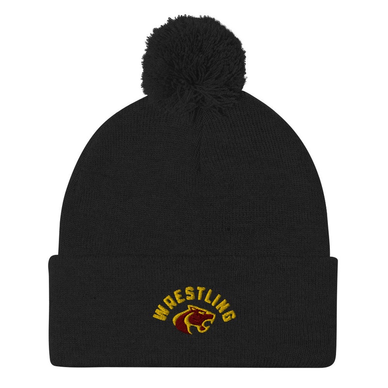 Oakton Wrestling Pom-Pom Knit Cap