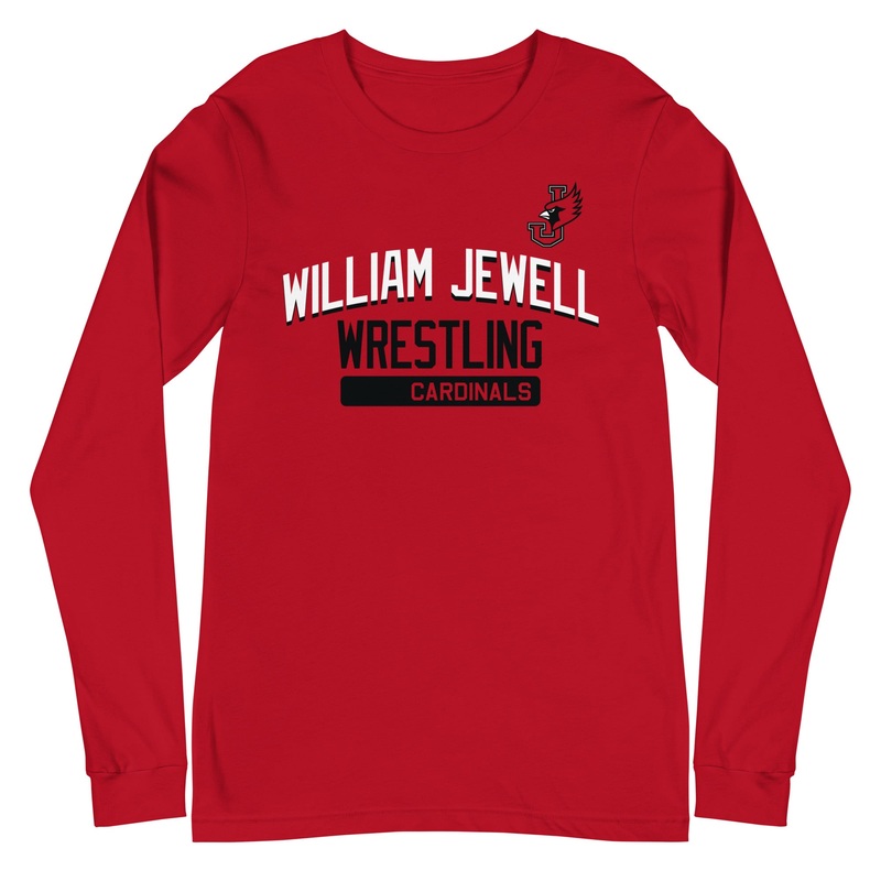 William Jewell Wrestling  Red Unisex Long Sleeve Tee