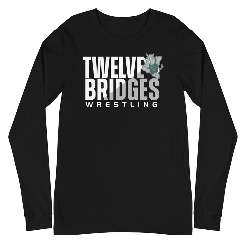 Twelve Bridges Wrestling Black Unisex Long Sleeve Tee