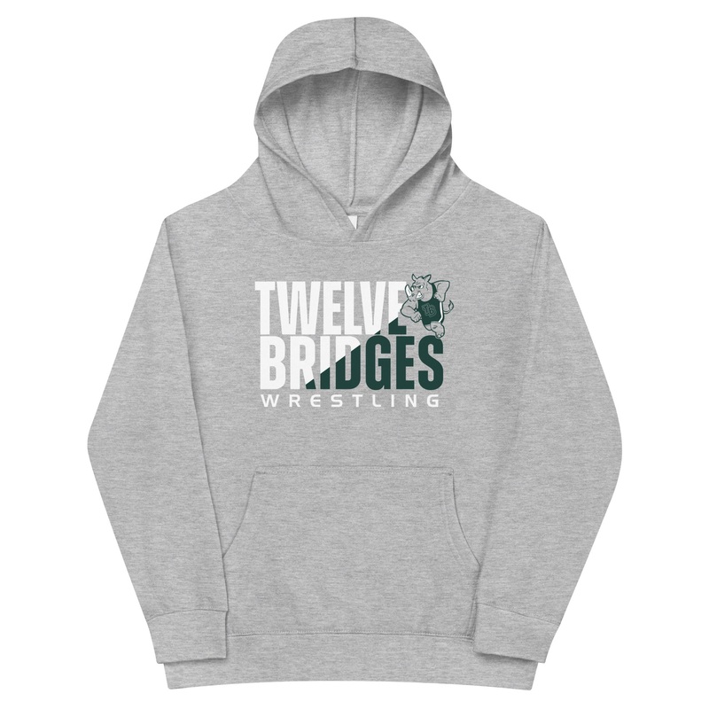 Twelve Bridges Wrestling Grey Kids Fleece Hoodie