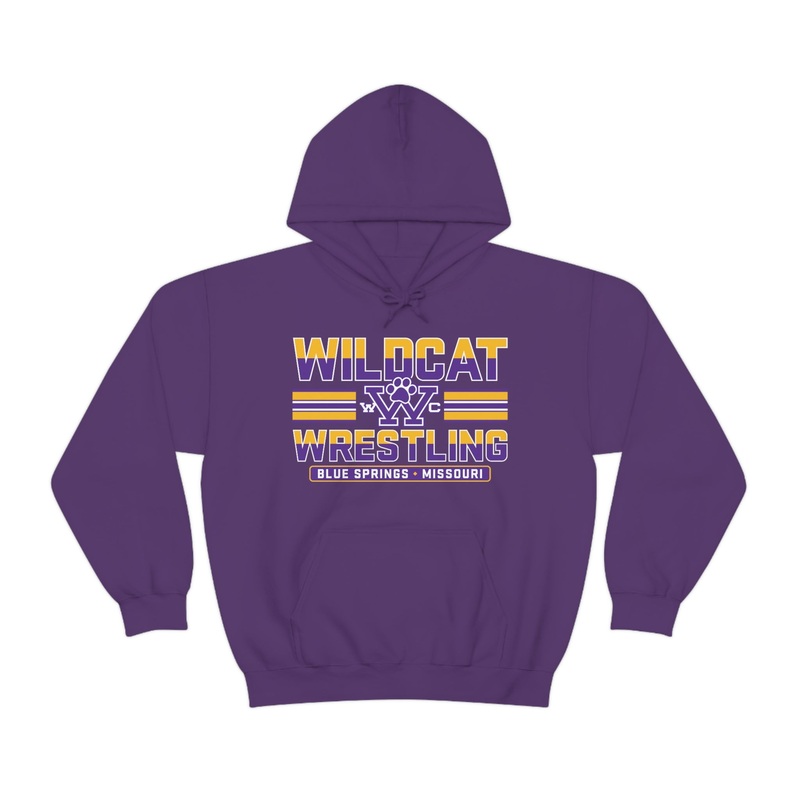 Blue Springs Wildcat Wrestling Unisex Heavy Blend Hooded Sweatshirt