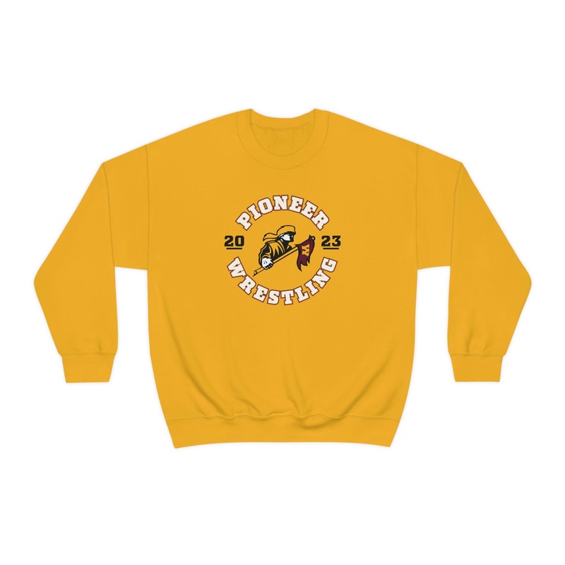 Wichita West High School Wrestling (Front + Back) Unisex Heavy Blend Crewneck Sweatshirt