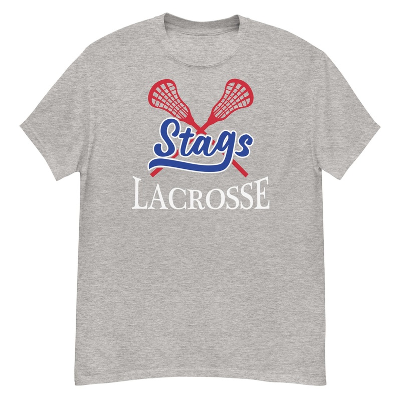 Stags Lacrosse Grey Mens Classic Tee