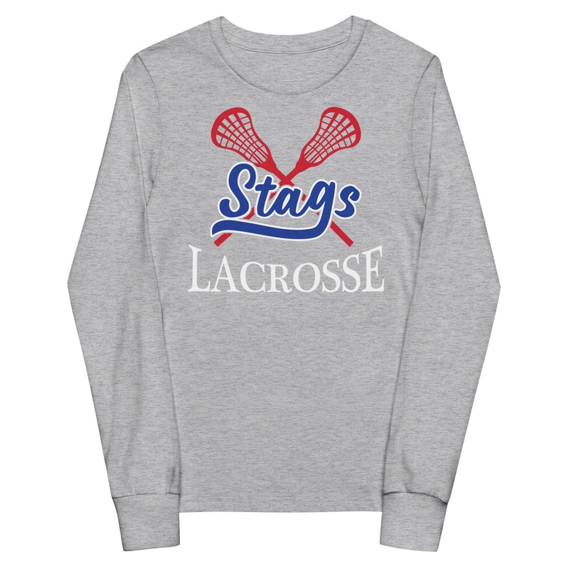 Stags Lacrosse Grey Youth Long Sleeve Tee