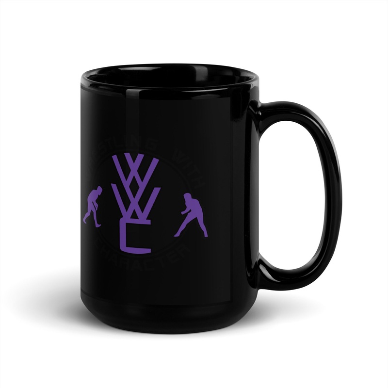 Wrestling With Character  Black Glossy Mug