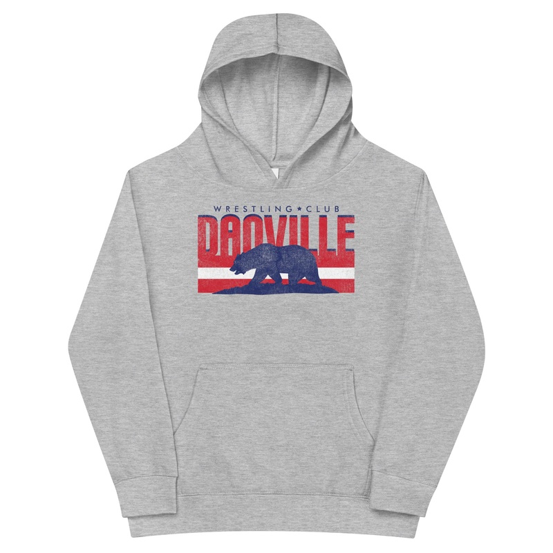 Danville Wrestling Club Grey Kids Fleece Hoodie