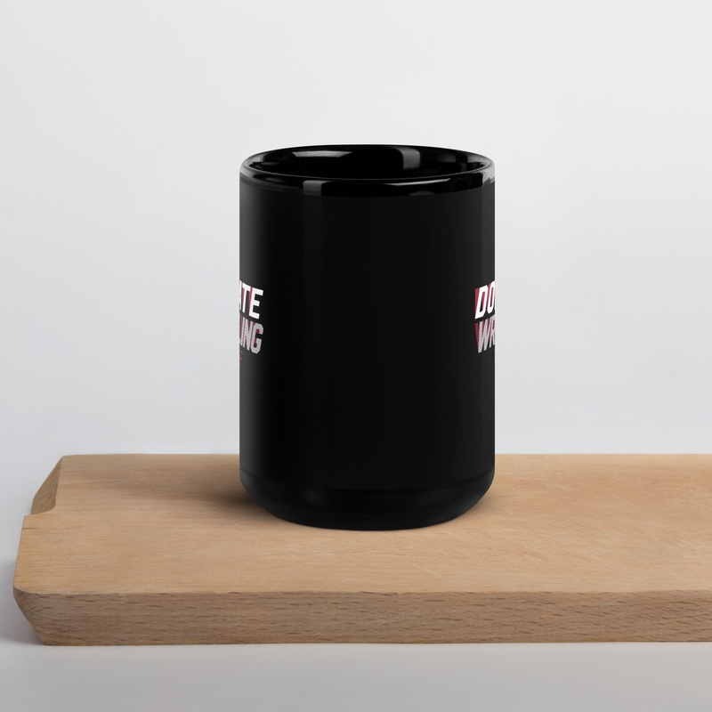 Dominate Wrestling  Black Black Glossy Mug