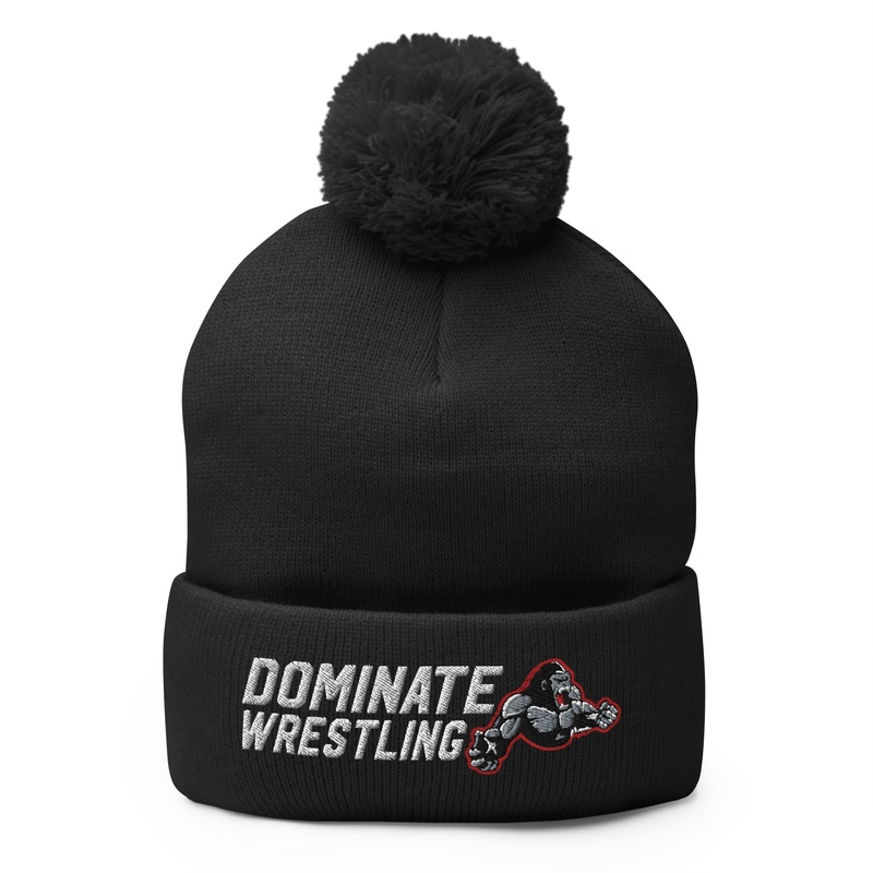 Dominate Wrestling  Embroidered Pom-Pom Knit Cap